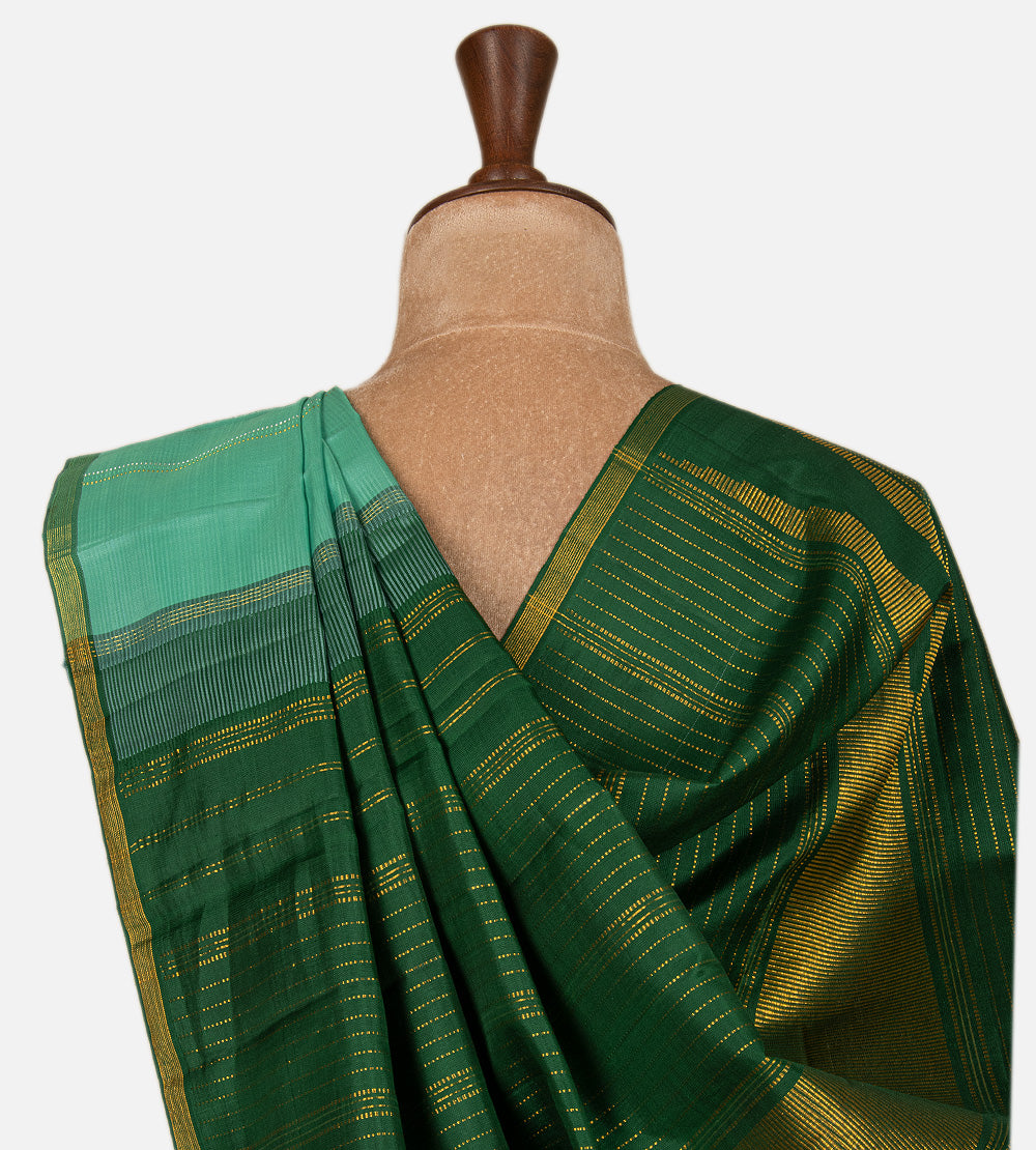 Turquoise Green Kanchipuram Silk Saree