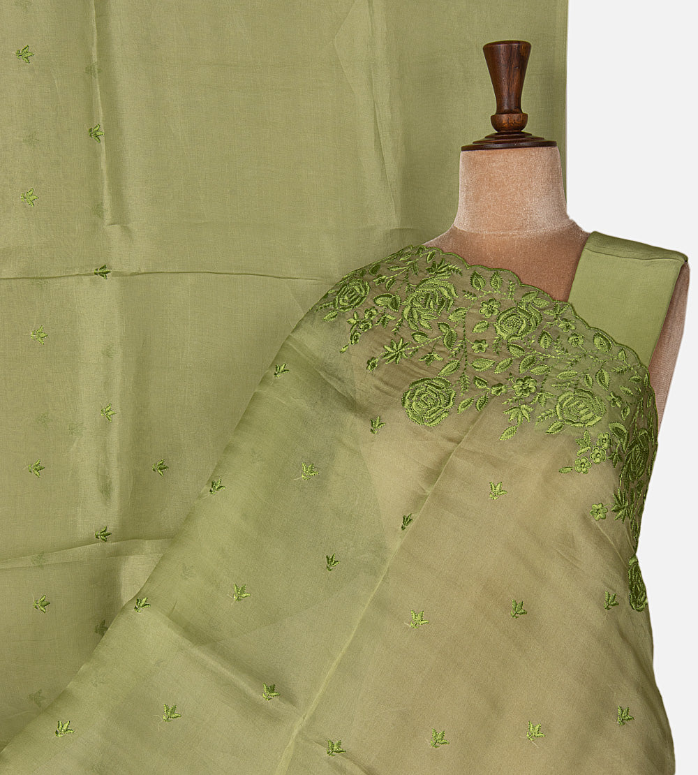 Green Organza Saree