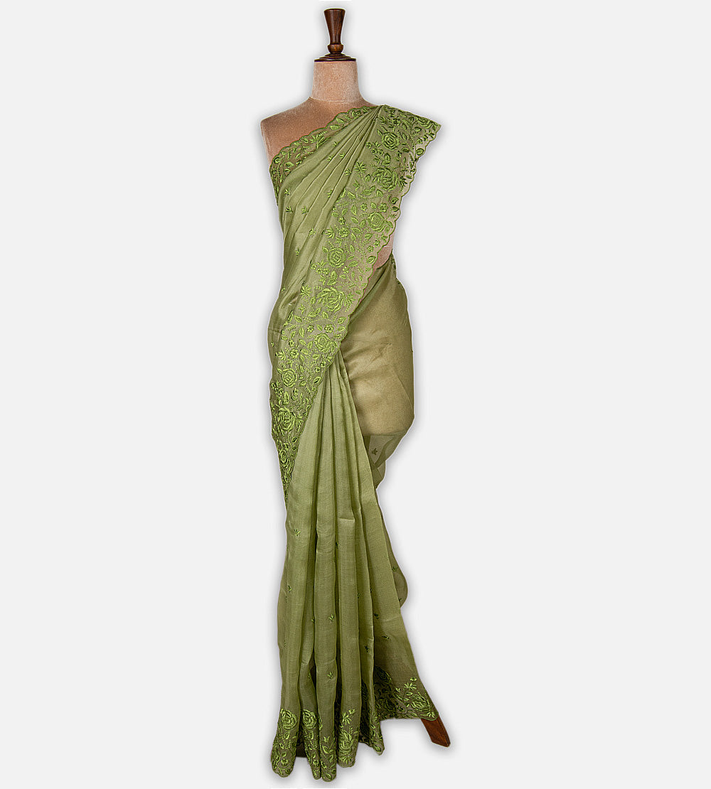 Green Organza Saree
