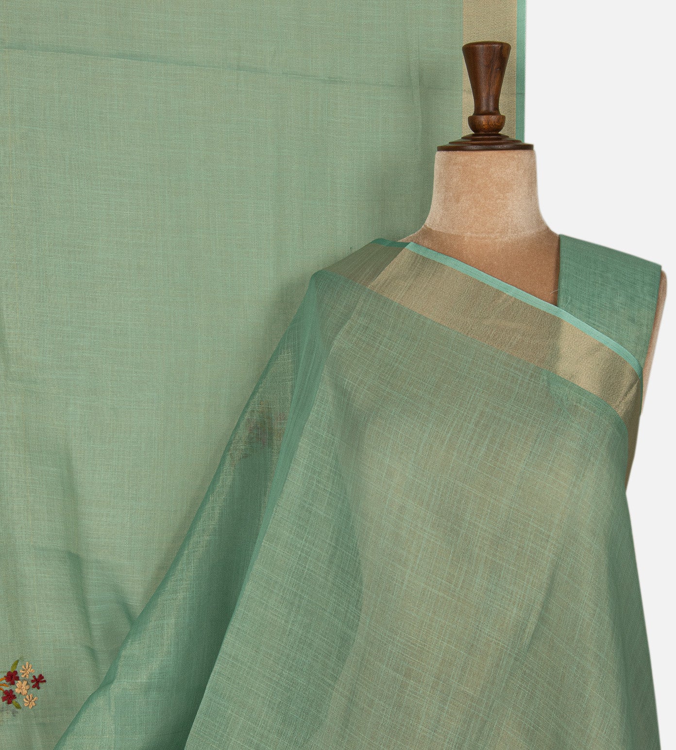 Blue Linen Cotton Saree