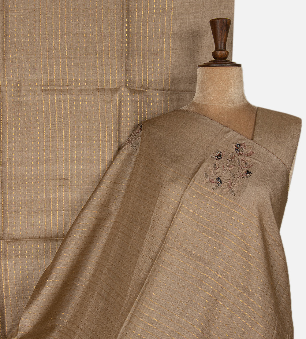 Light Brown Tussar Saree