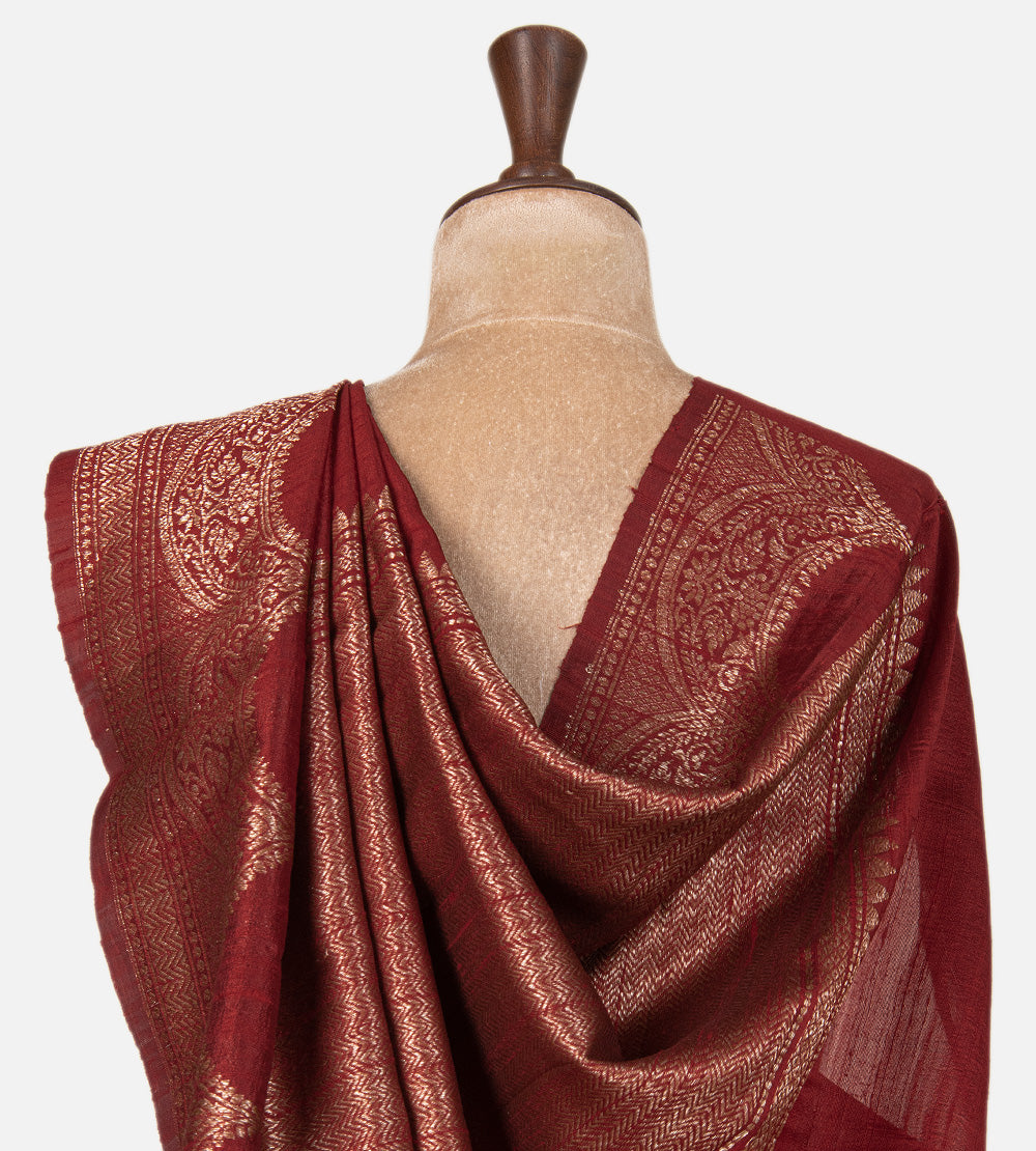 Maroon Banarasi Tussar Saree