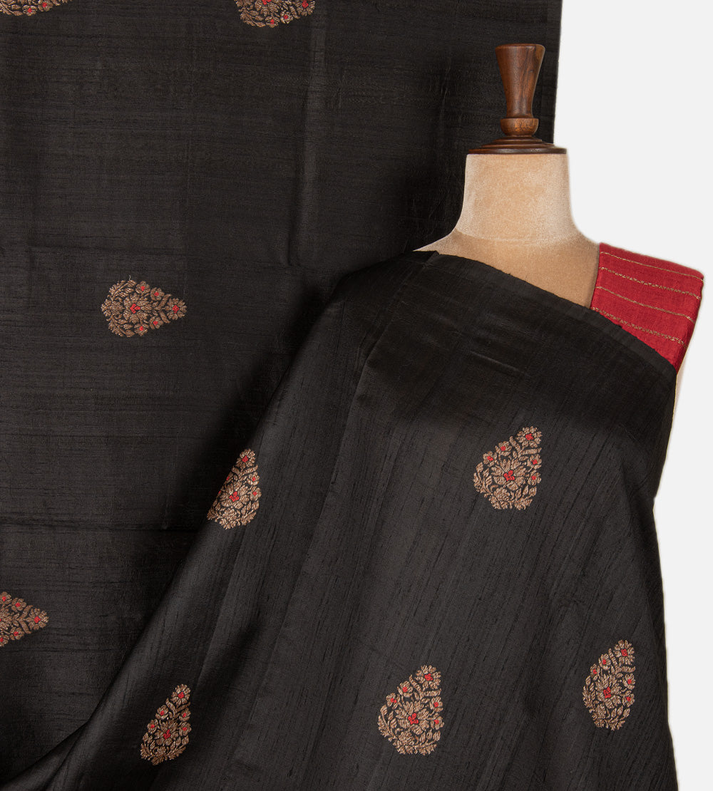 Black Banarasi Tussar Saree
