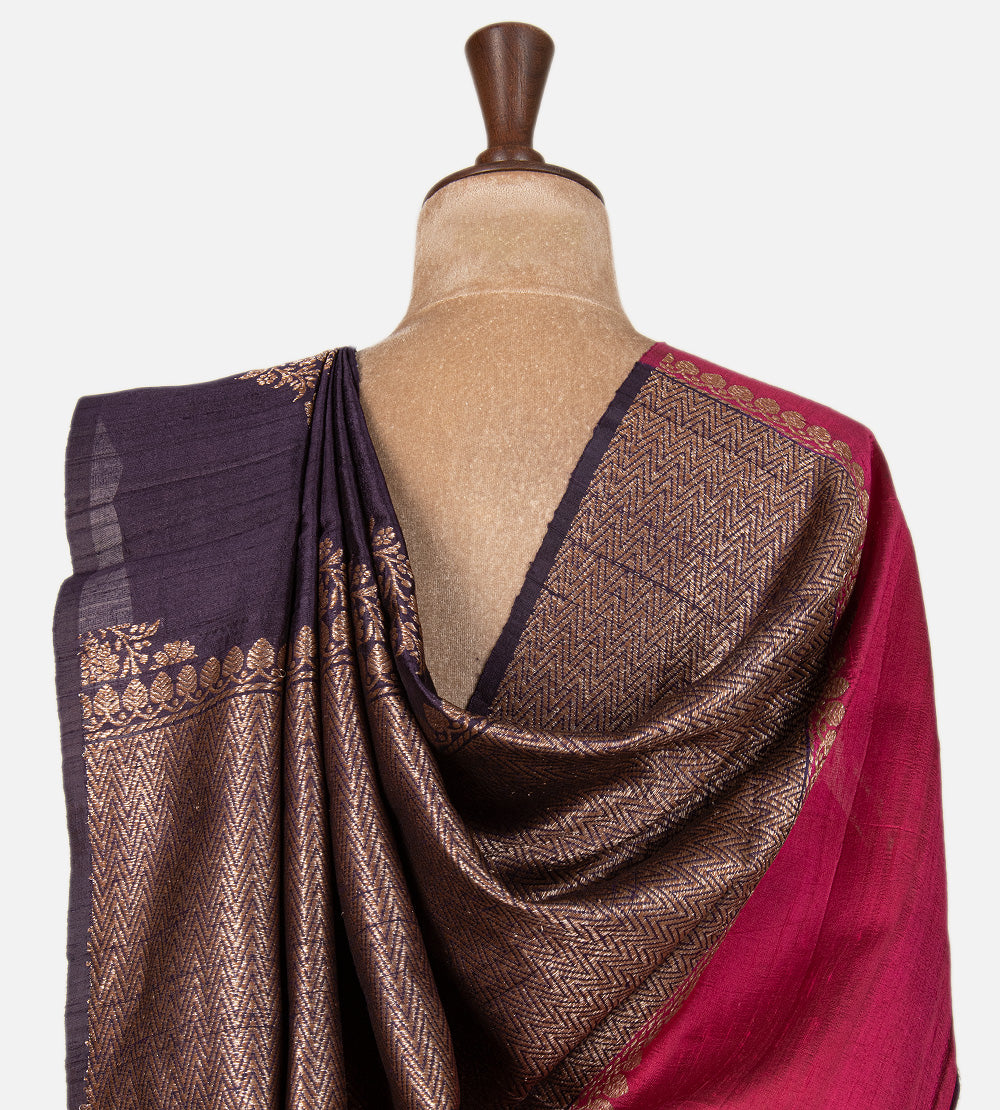 Purple Banarasi Tussar Saree