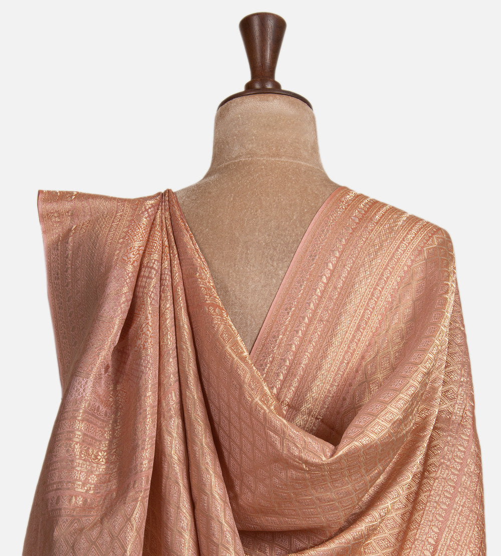 Light Peach Banarasi Crepe Saree