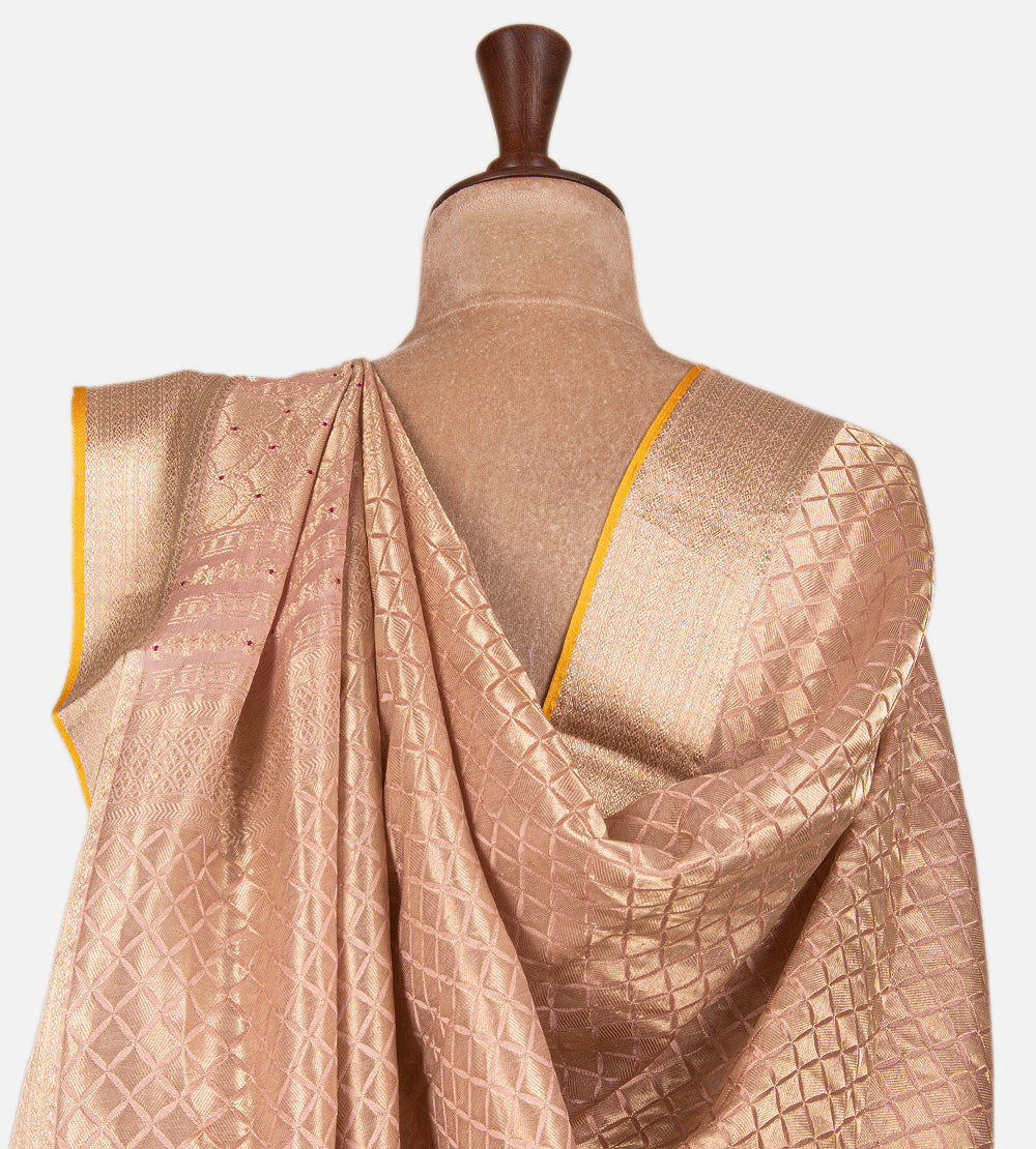 Pastel Pink Banarasi Crepe Saree