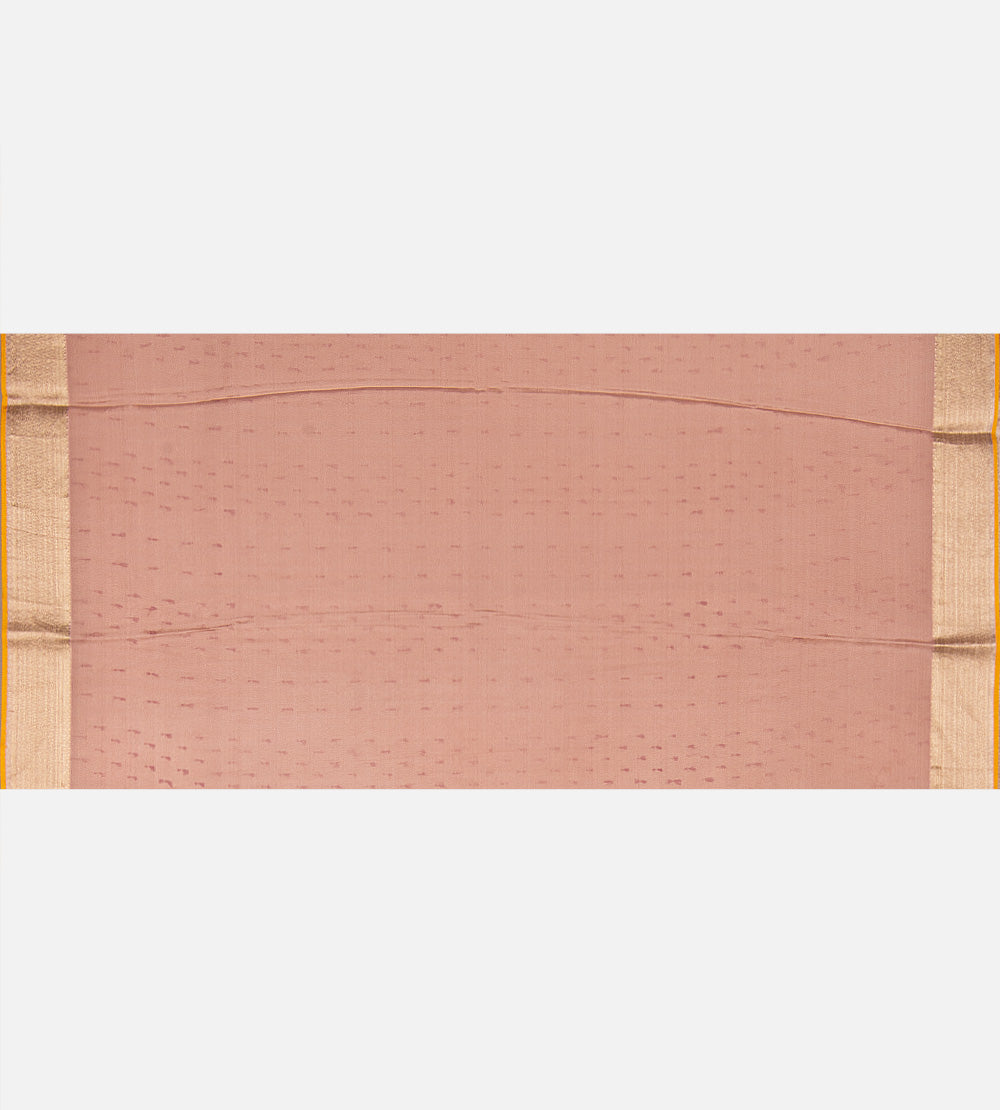 Pastel Pink Banarasi Crepe Saree