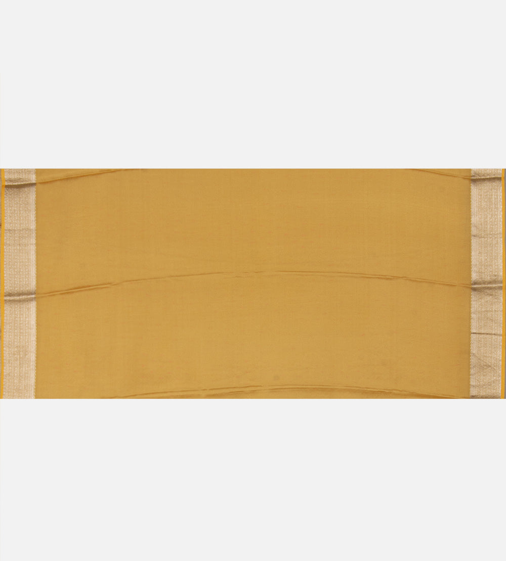Yellow Banarasi Crepe Saree