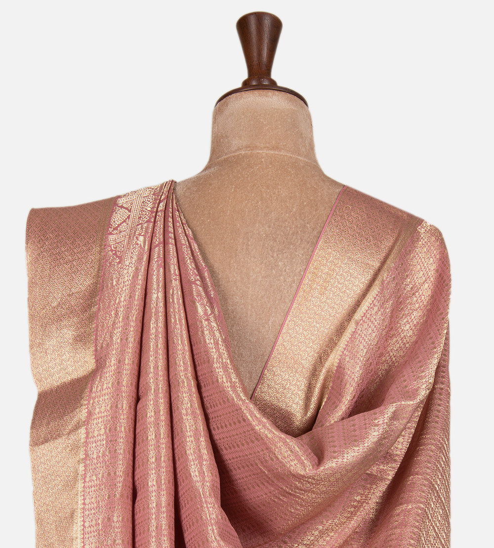 Pink Banarasi Crepe Saree