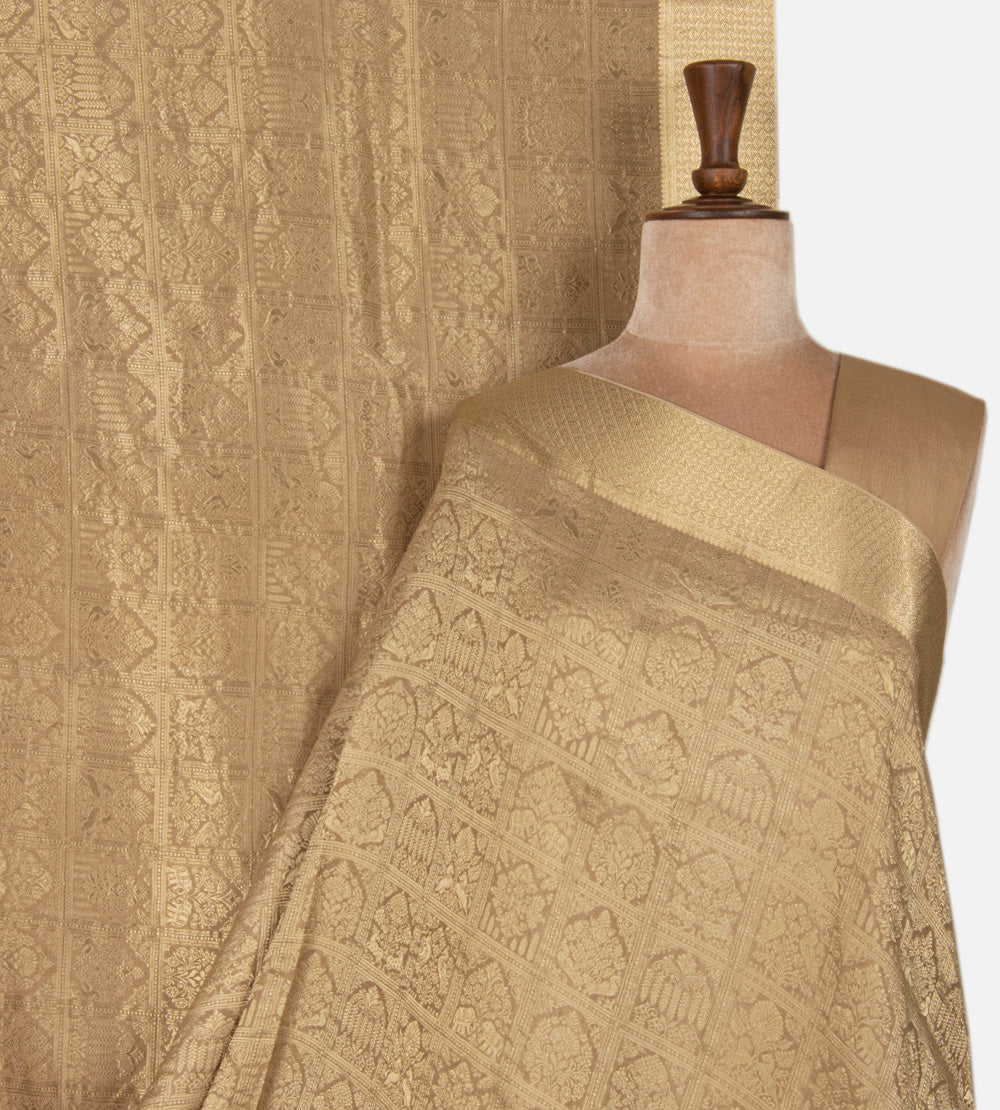 Beige Banarasi Crepe Saree