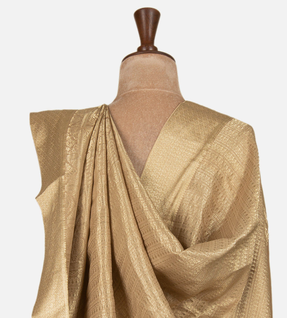 Beige Banarasi Crepe Saree