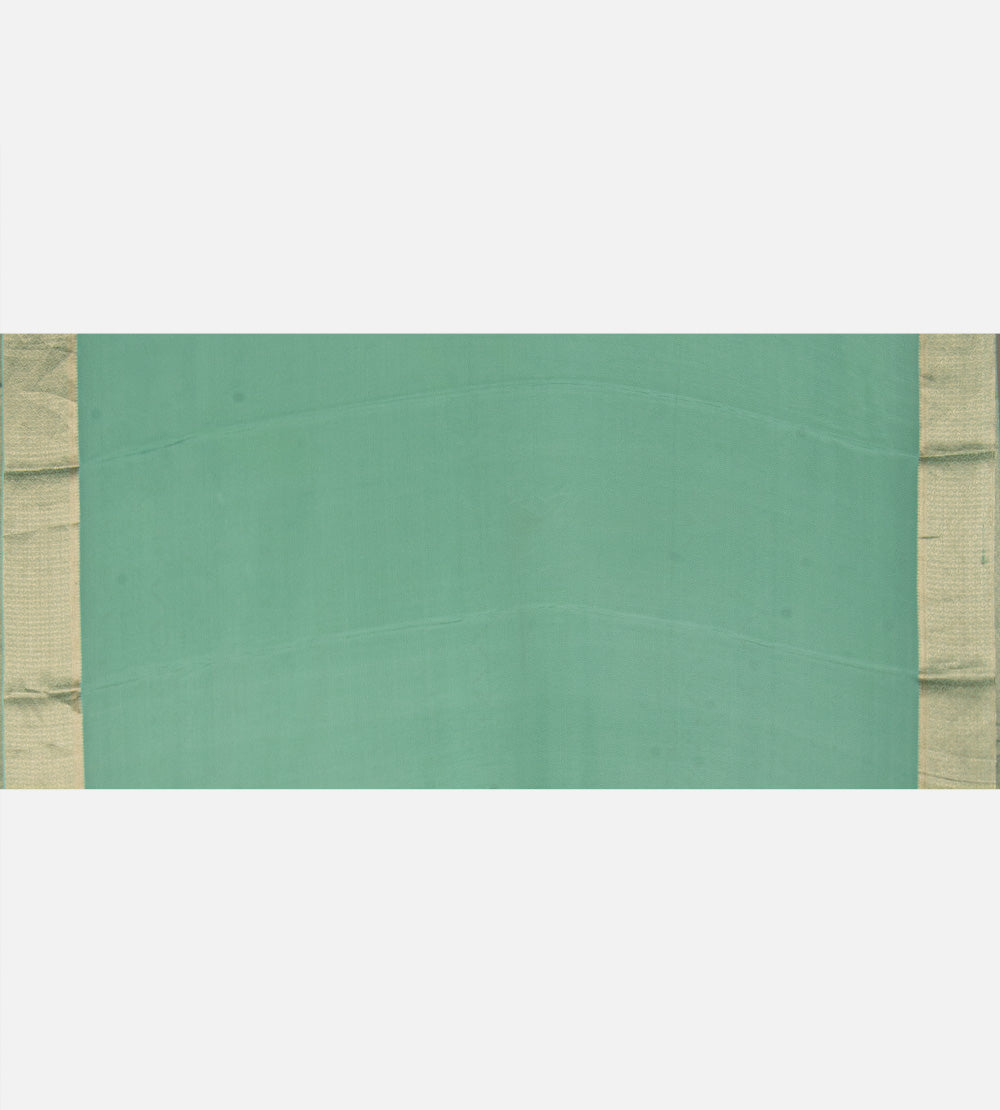 Green Banarasi Crepe Saree