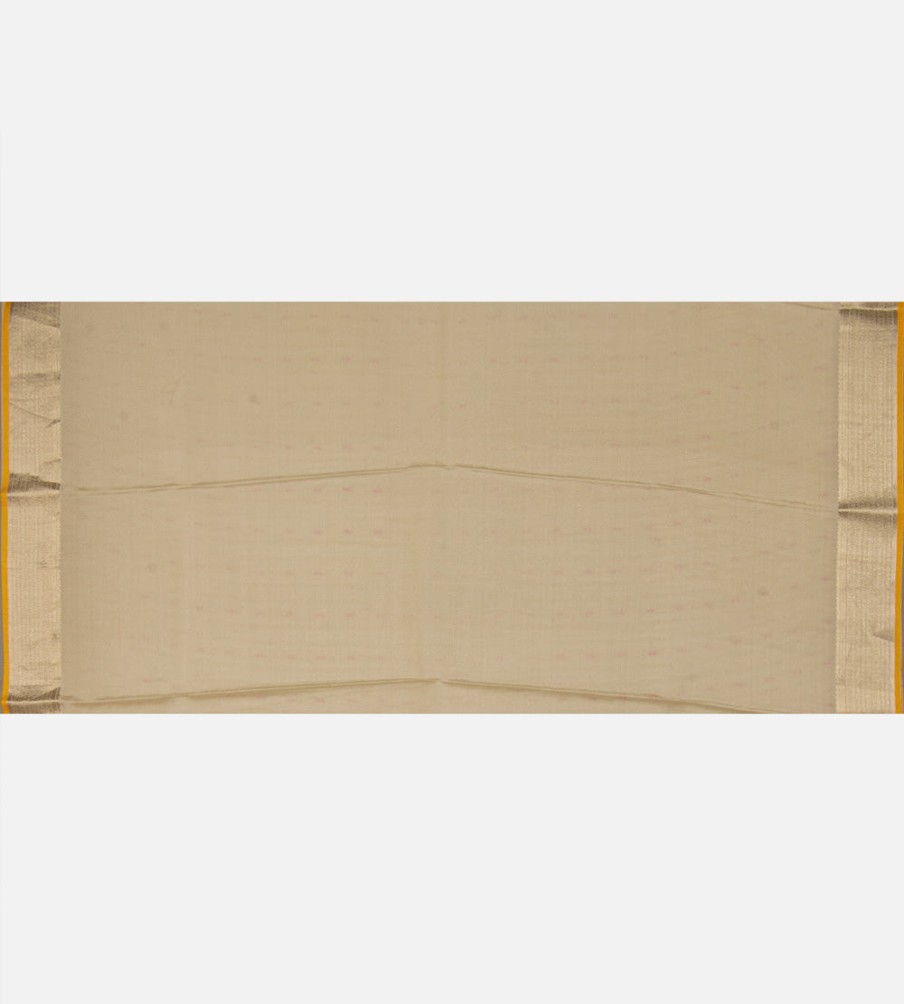 Deep Creme Banarasi Crepe Saree
