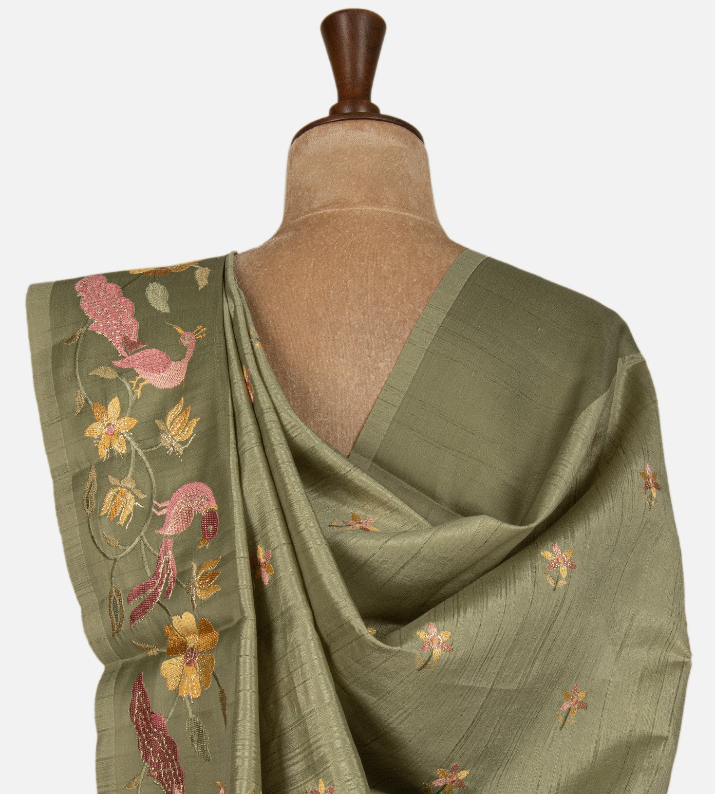 Green Semi Tussar Saree