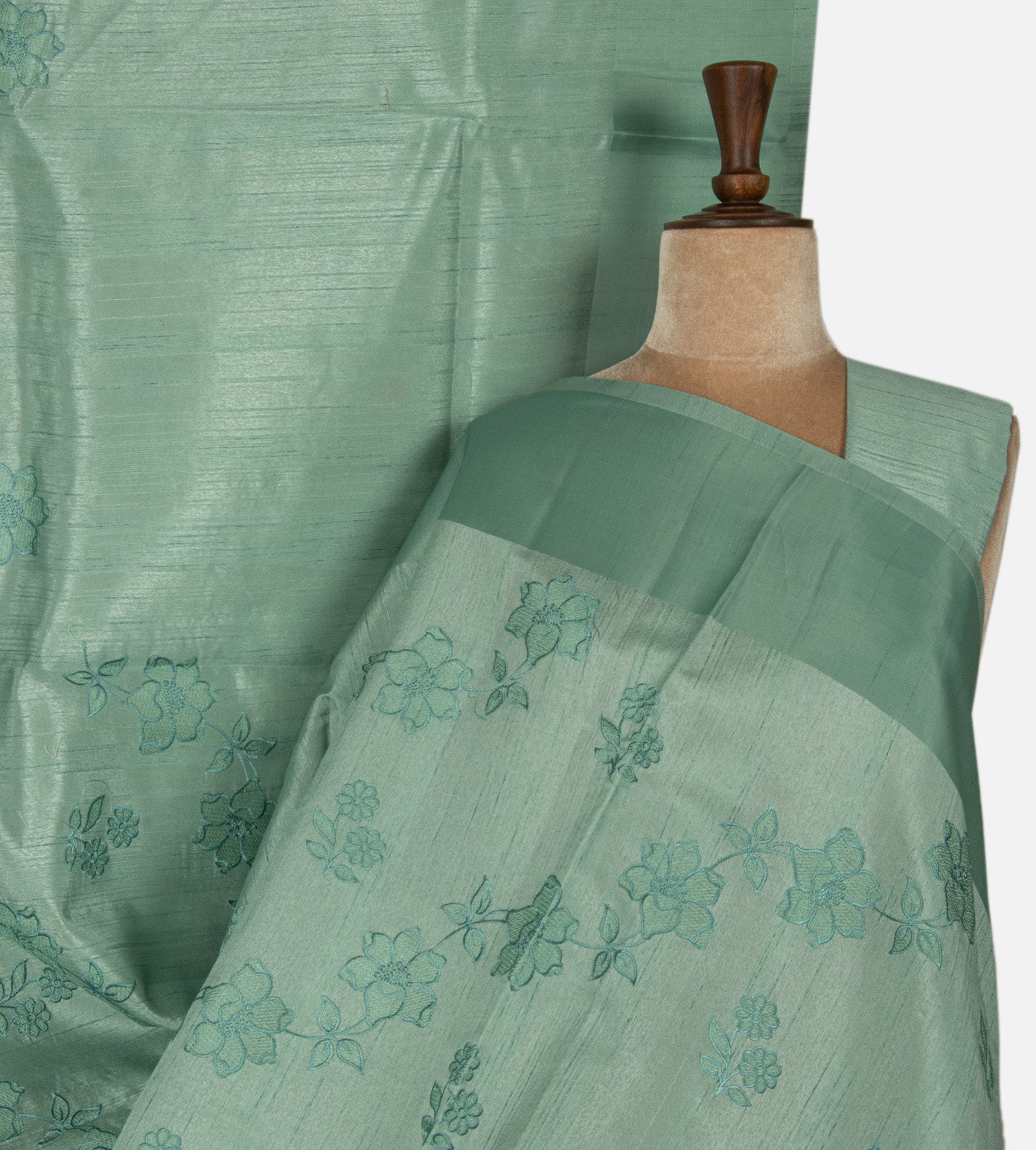 Sea Blue Semi Tussar Saree