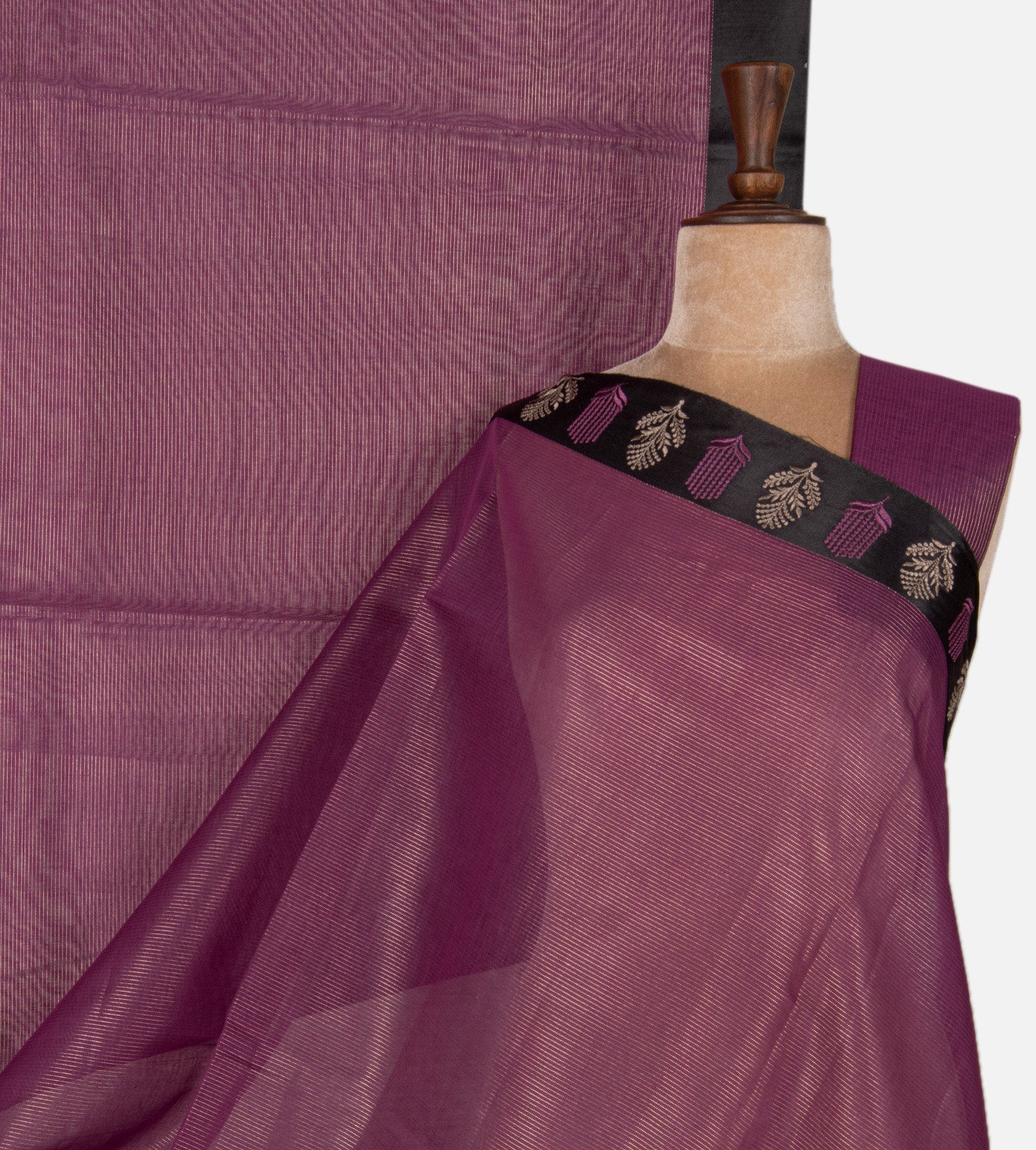 Dark Pink Semi Tussar Saree