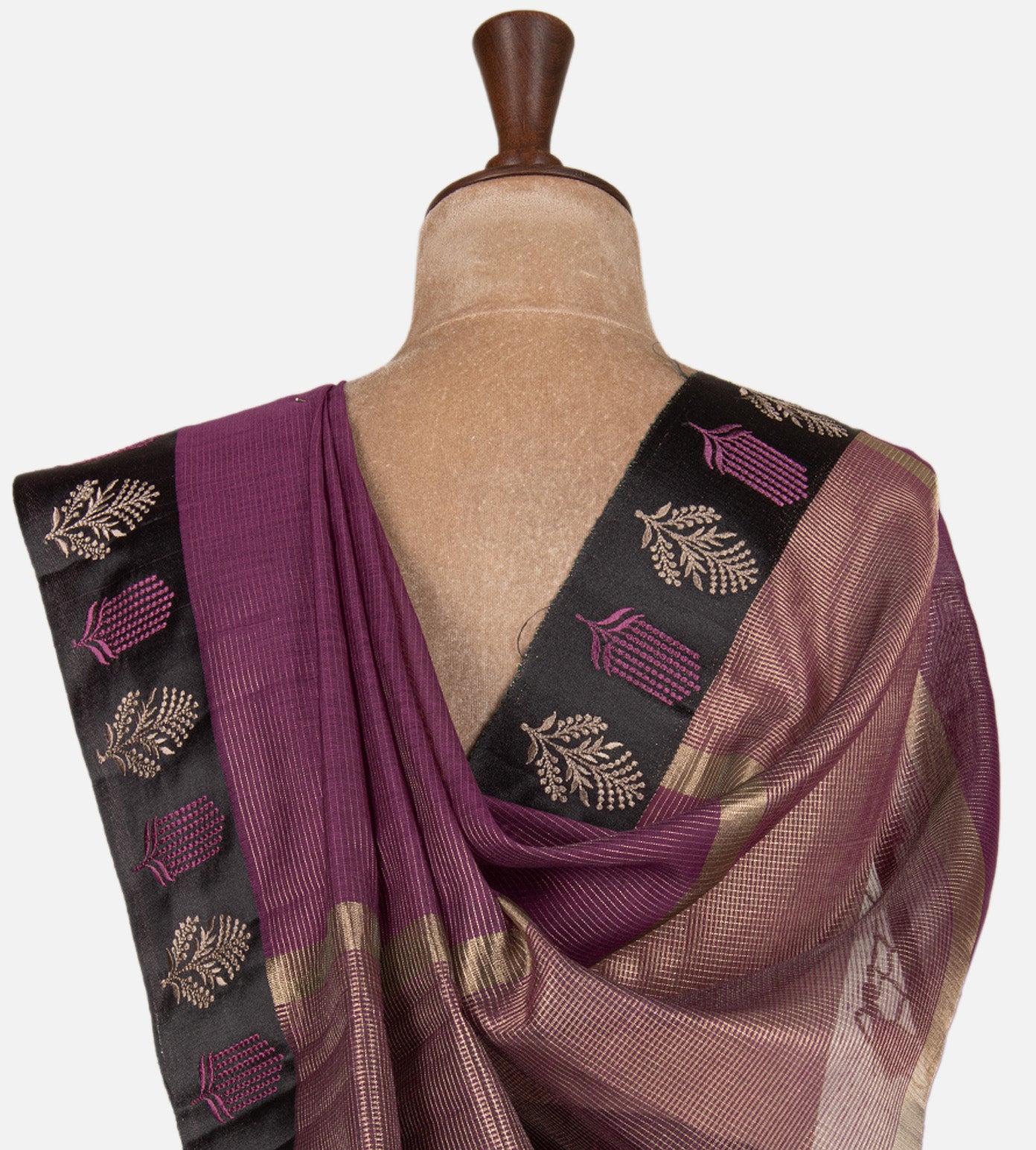 Dark Pink Semi Tussar Saree