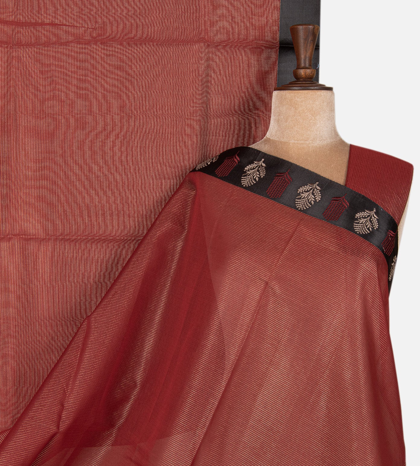 Maroon Semi Tussar Saree