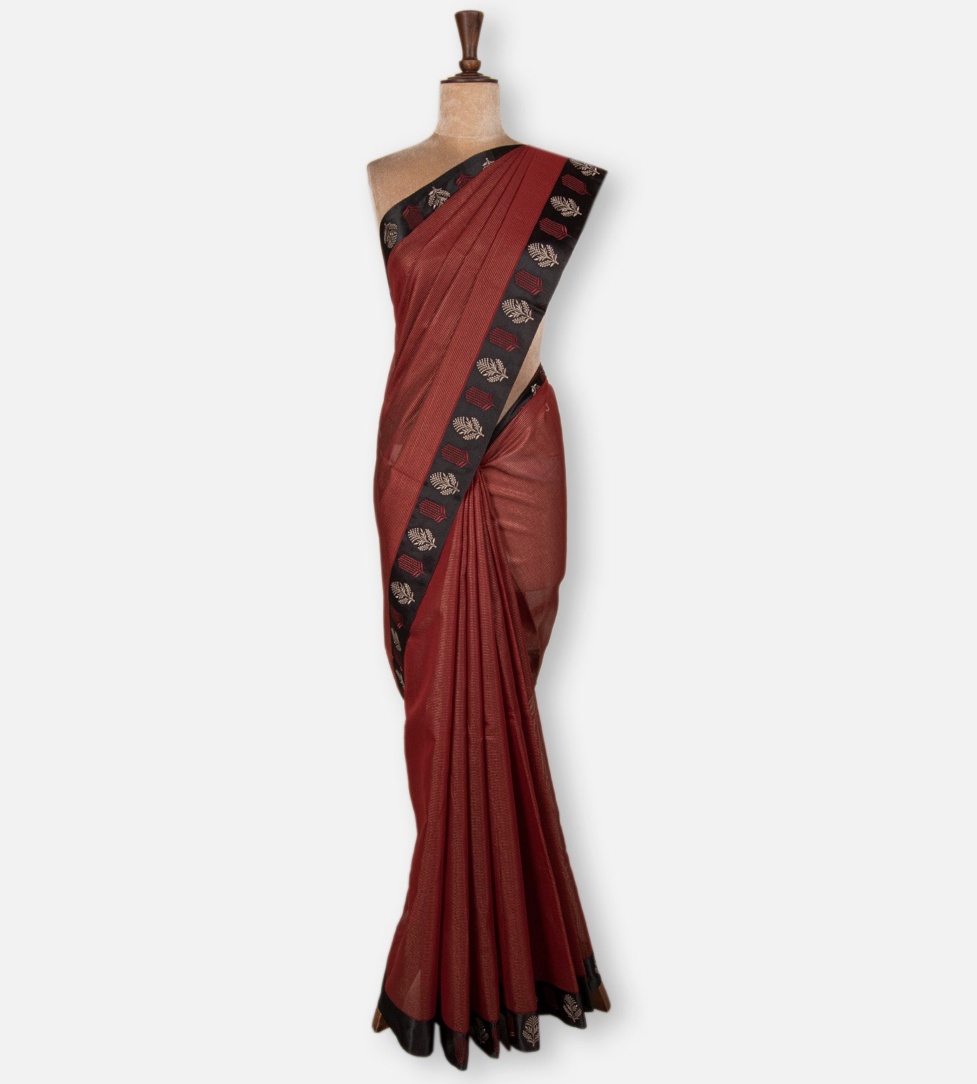 Maroon Semi Tussar Saree