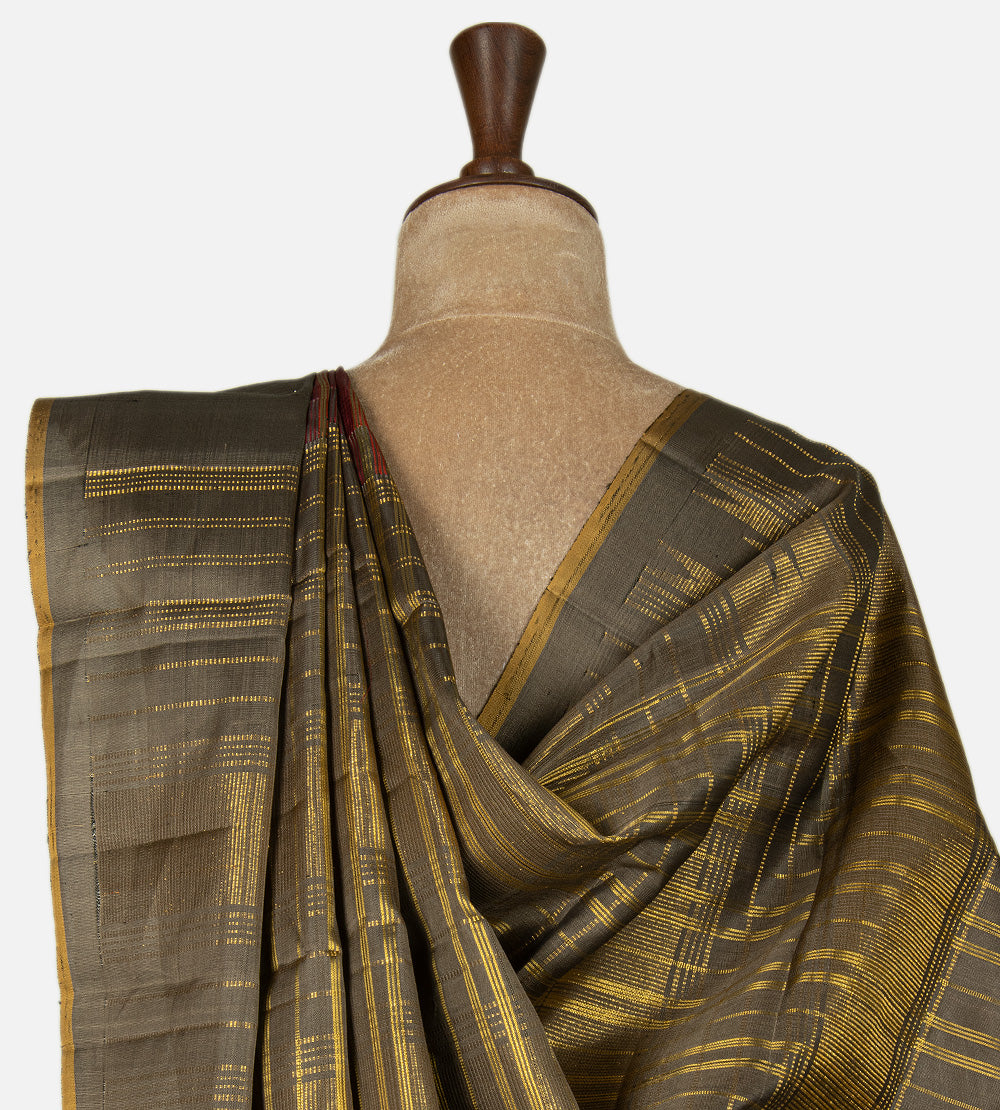 Deep Rust and Deep Red Kanchipuram Silk Saree