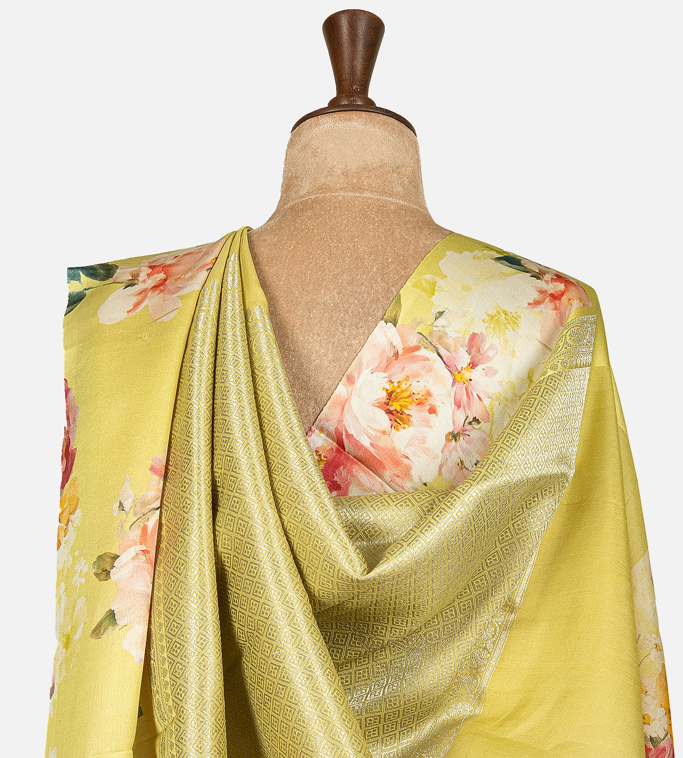 Lime Yellow Kattan Silk Saree