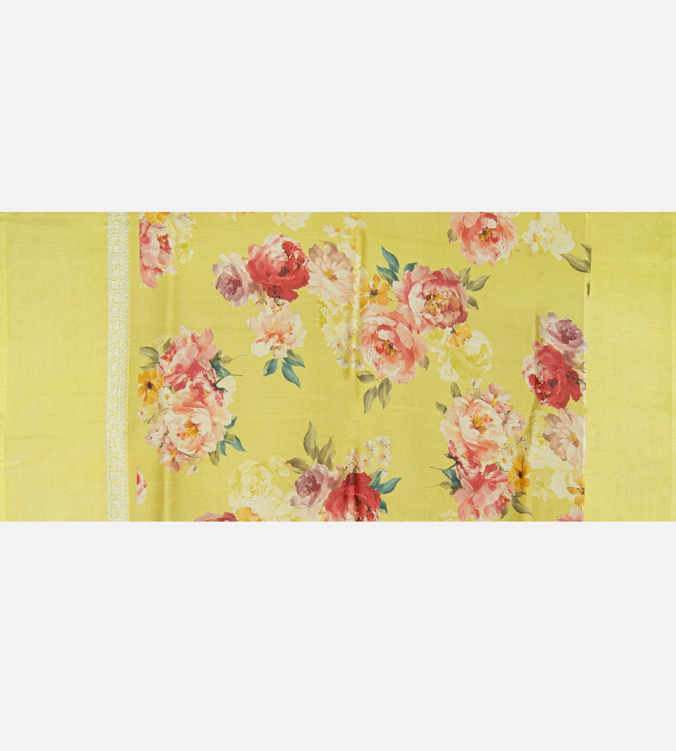 Lime Yellow Kattan Silk Saree