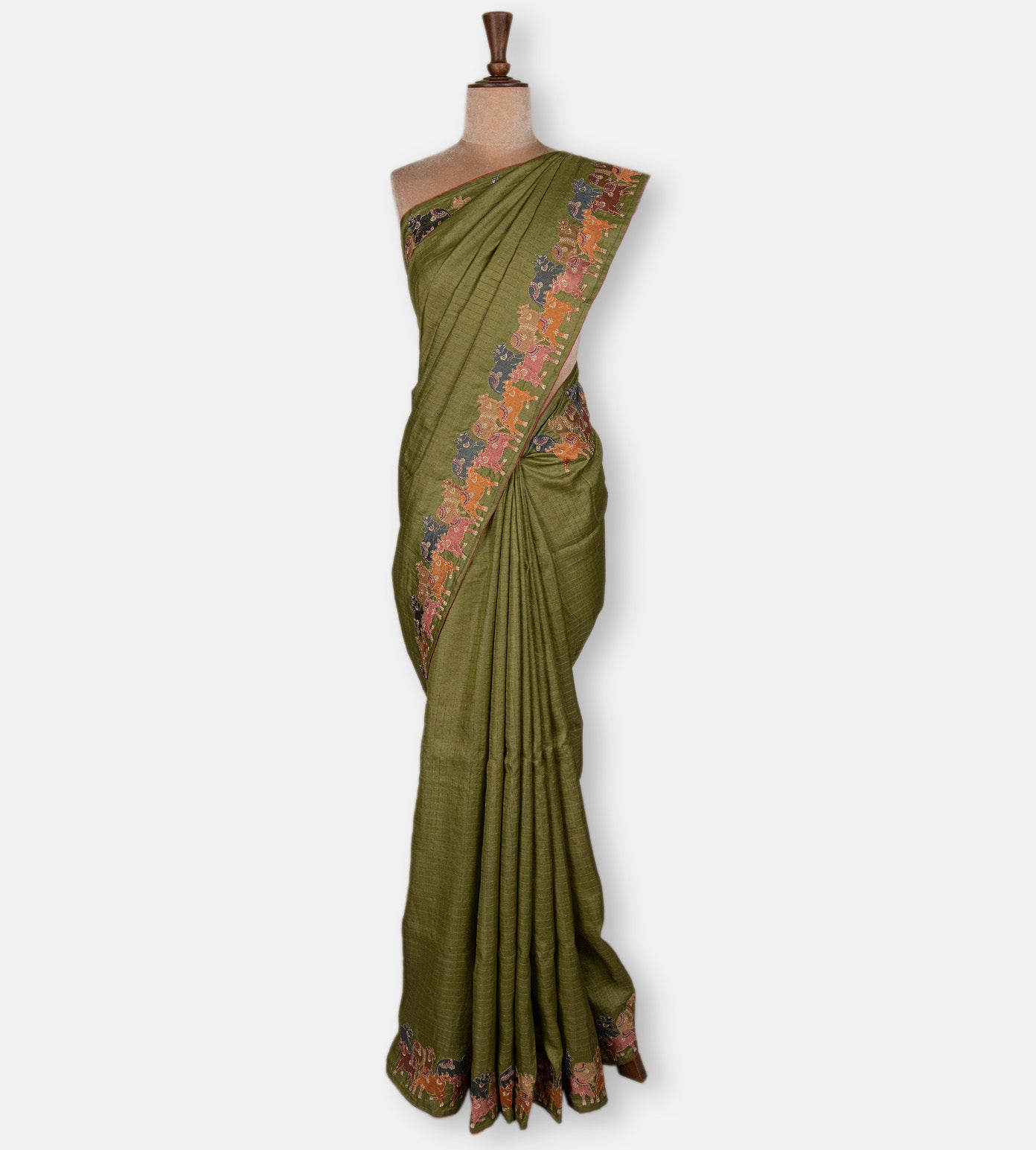 Green Tussar Saree