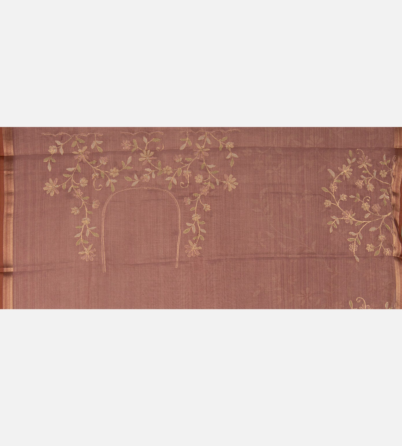 Pink Linen Cotton Saree