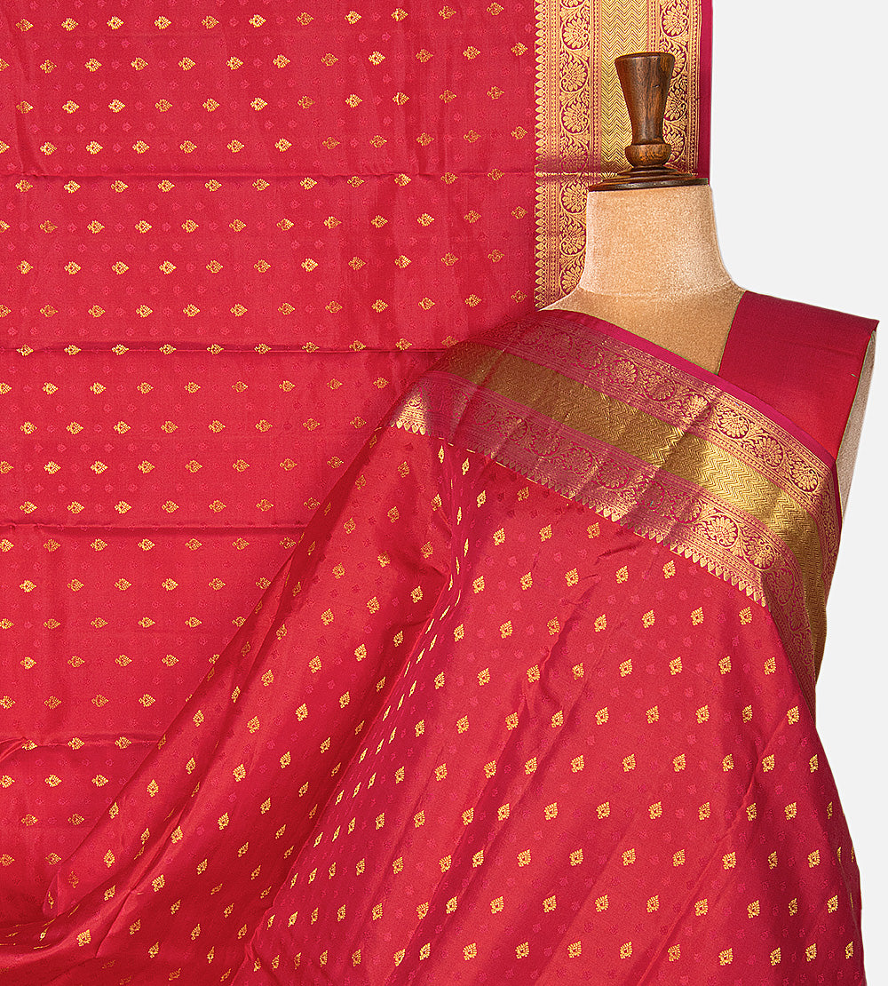 Pinkish Red Soft Silk Saree