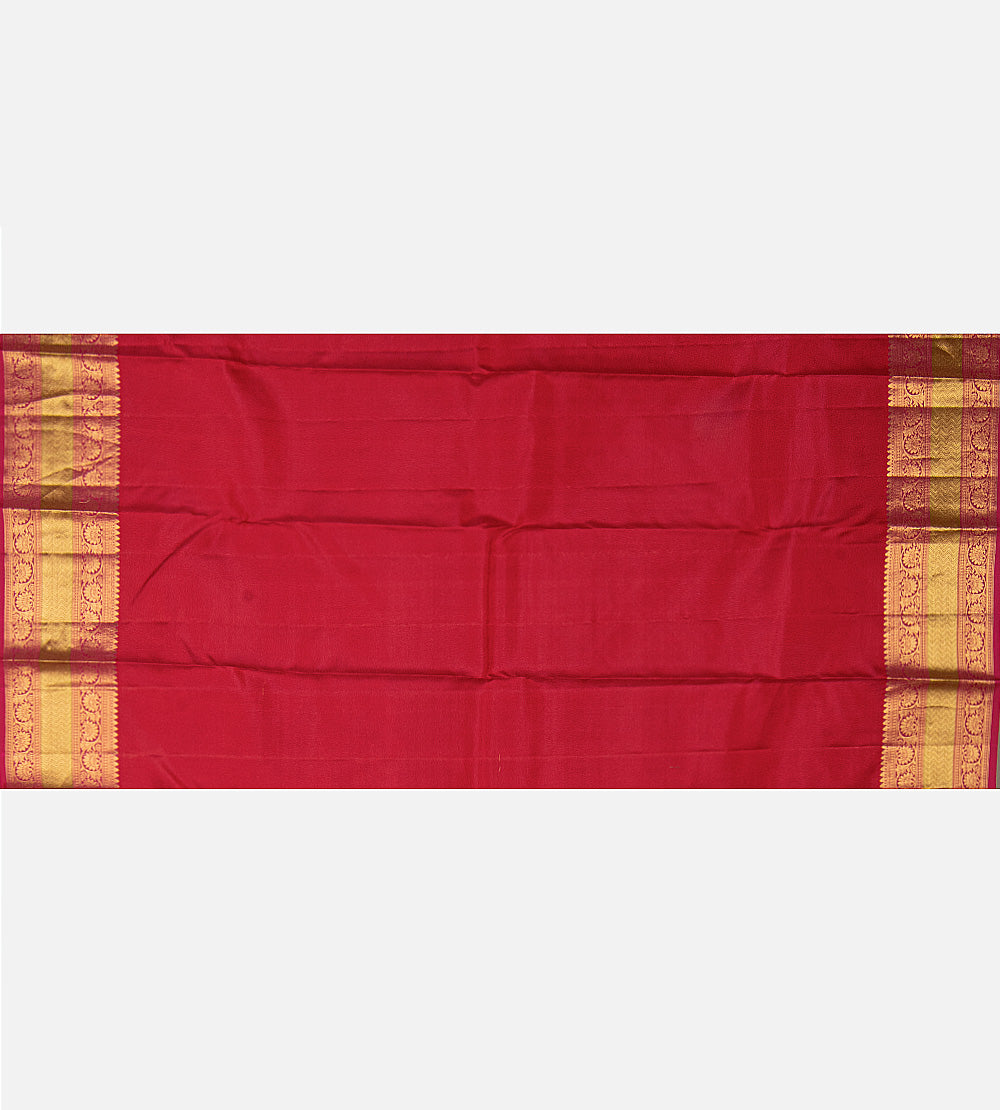 Pinkish Red Soft Silk Saree