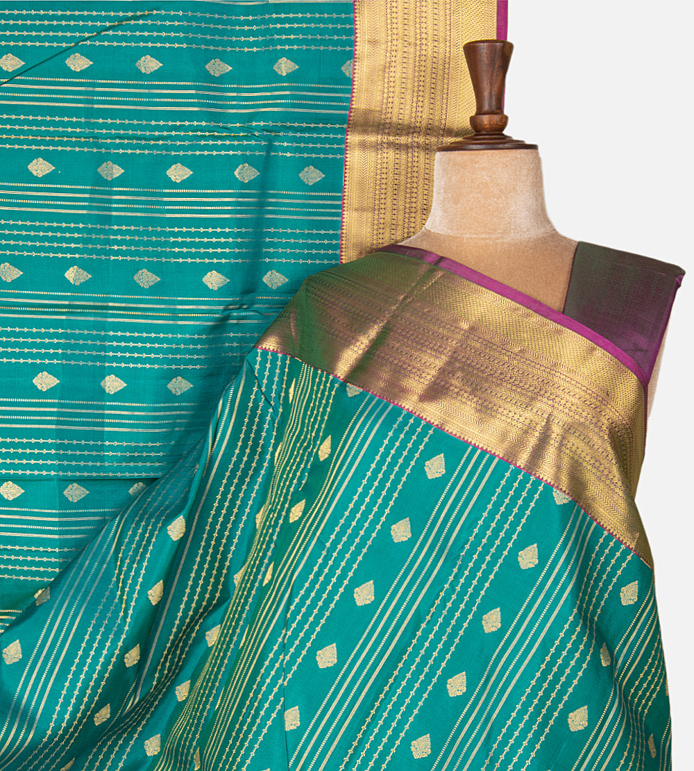 Deep Teal Soft Silk Saree