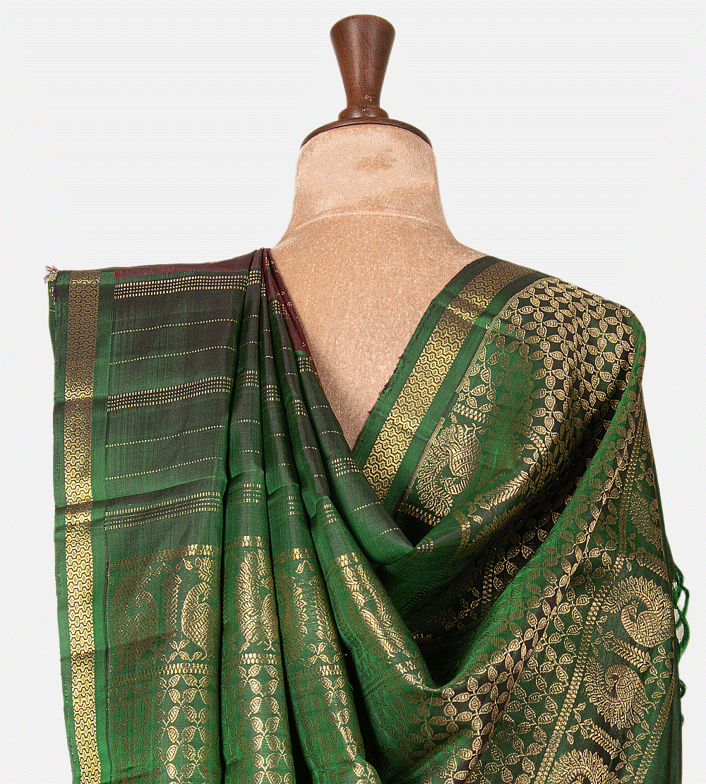 Maroon Pink Kanchipuram Silk Saree