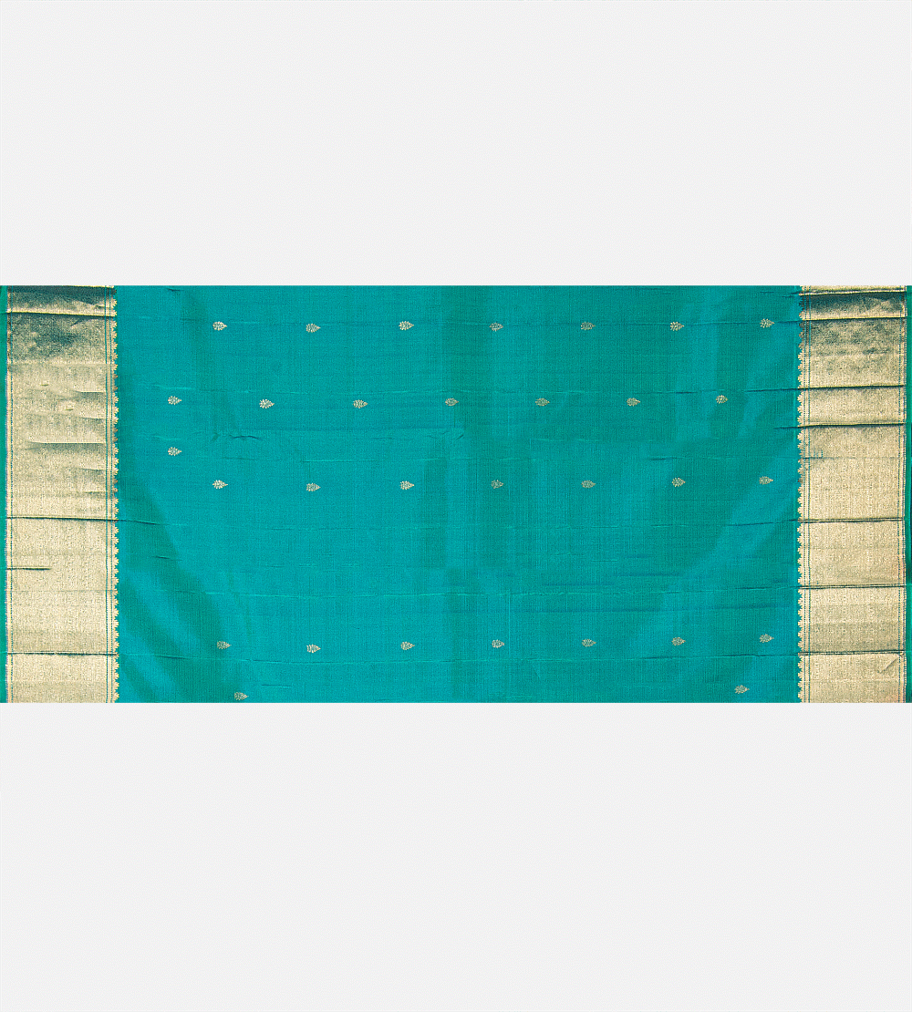 Turquoise Blue Kanchipuram Silk Saree