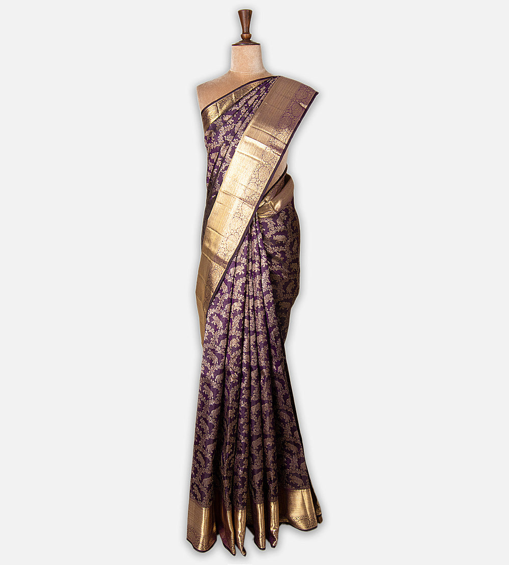 Purple Kanchipuram Silk Saree