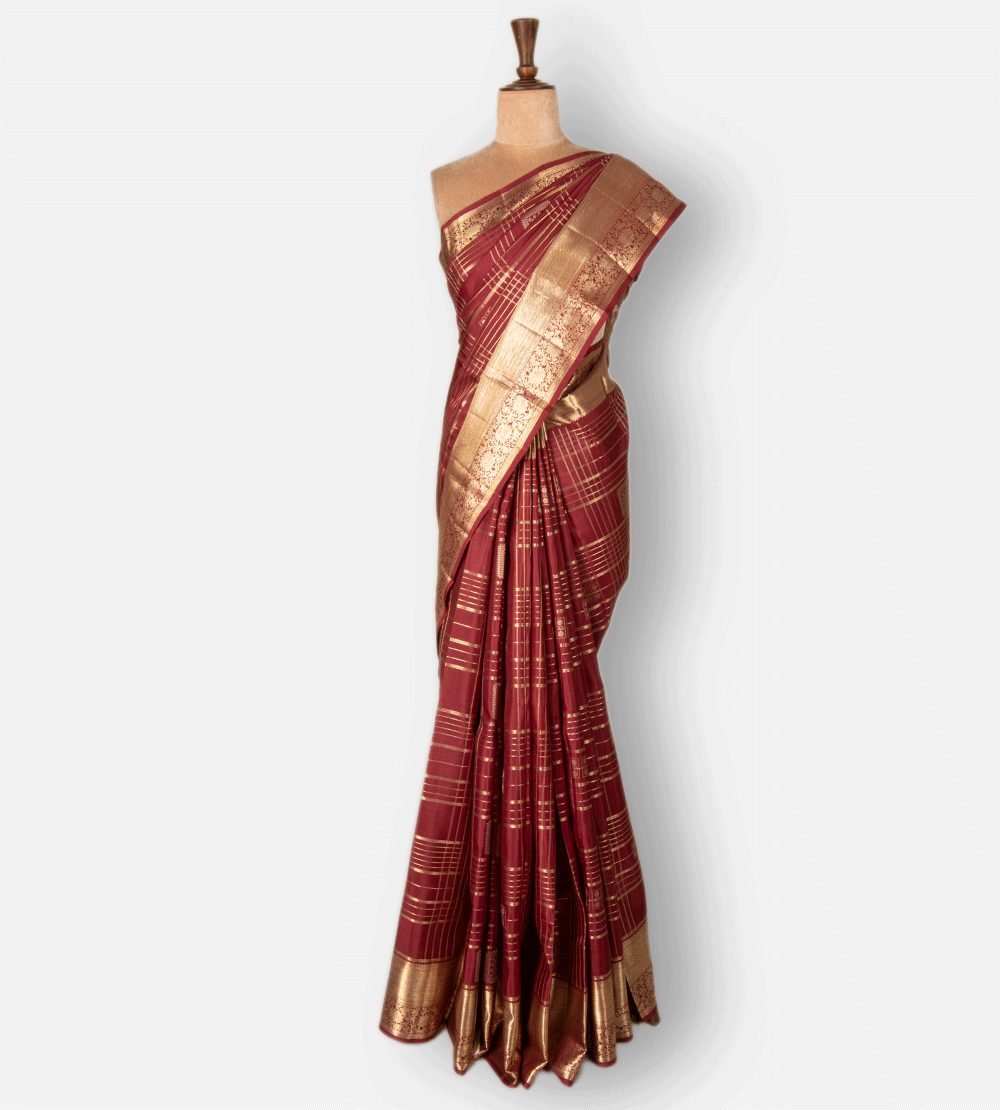 Maroon Kanchipuram Silk Saree