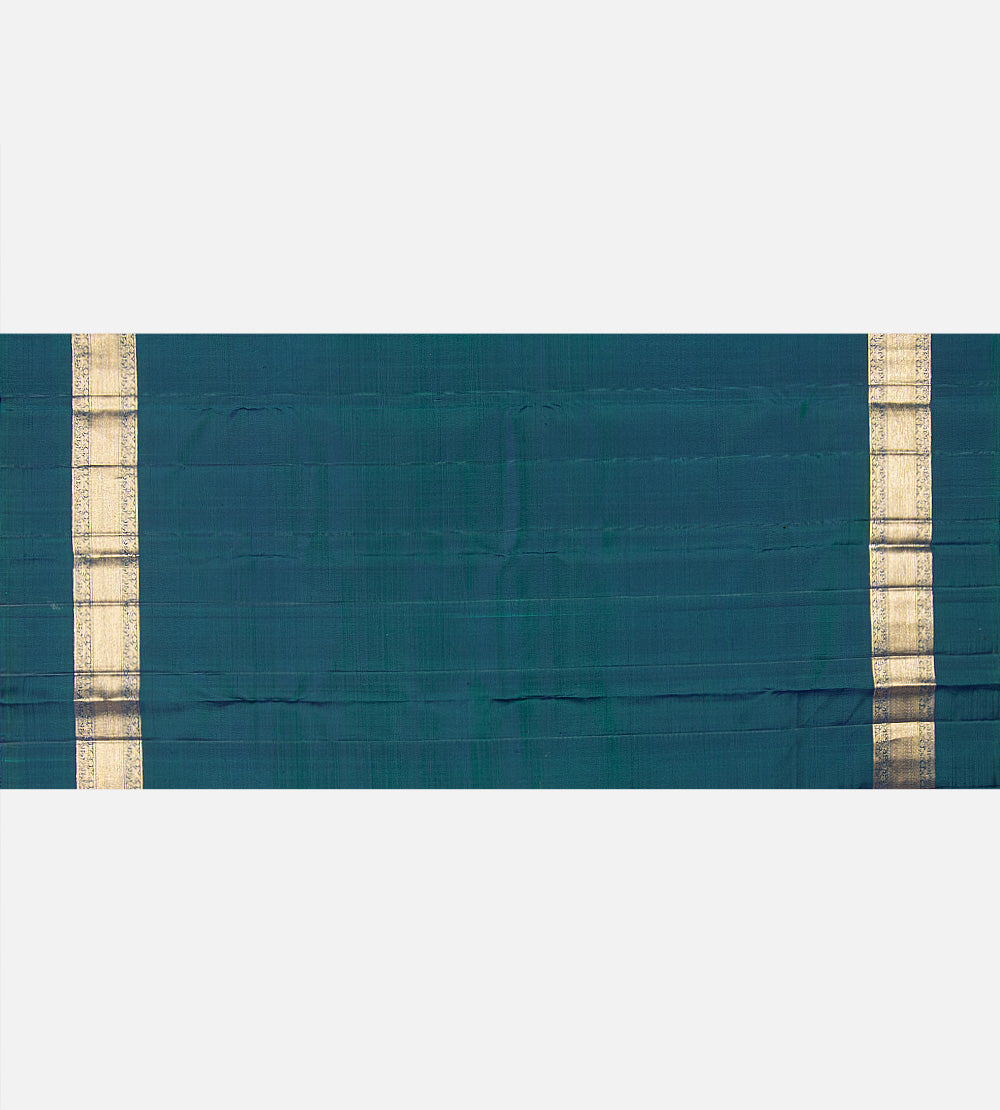 Peacock Blue Kanchipuram Silk Saree