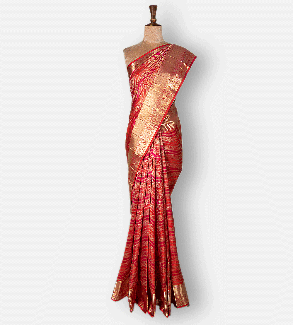 Multicolour Kanchipuram Silk Saree