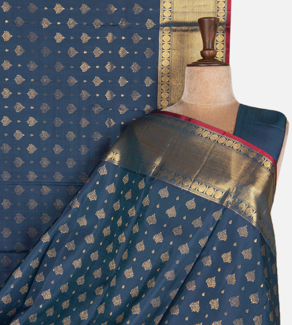 Blue Kanchipuram Silk Saree