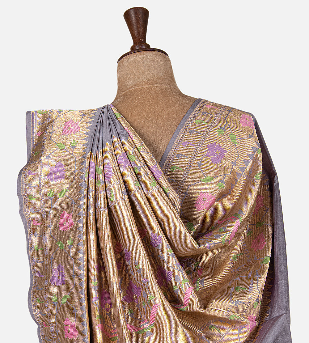 Dusty Lavender Banarasi Silk Saree