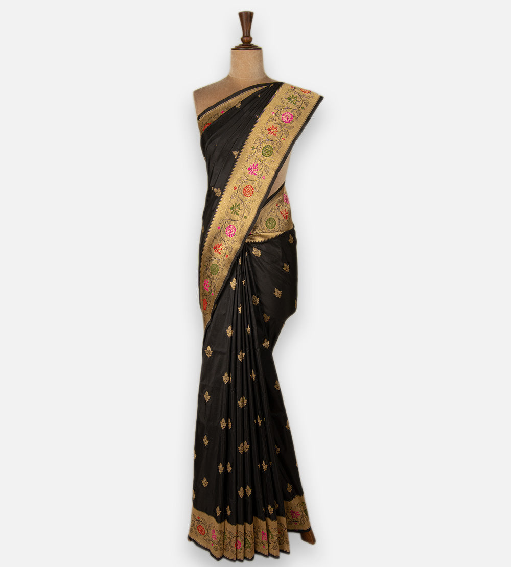 Black Banarasi Silk Saree