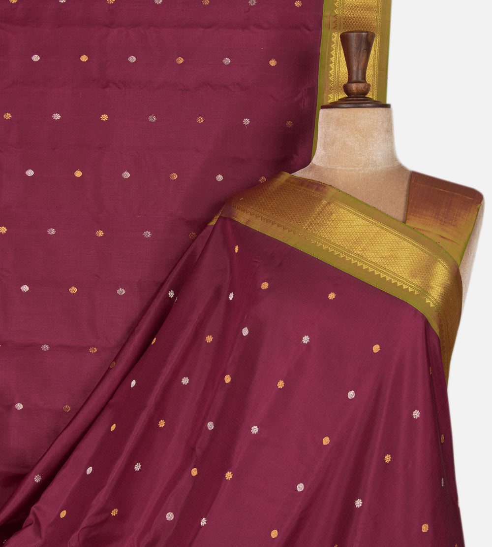 Dark Pink Gadwal Silk Saree
