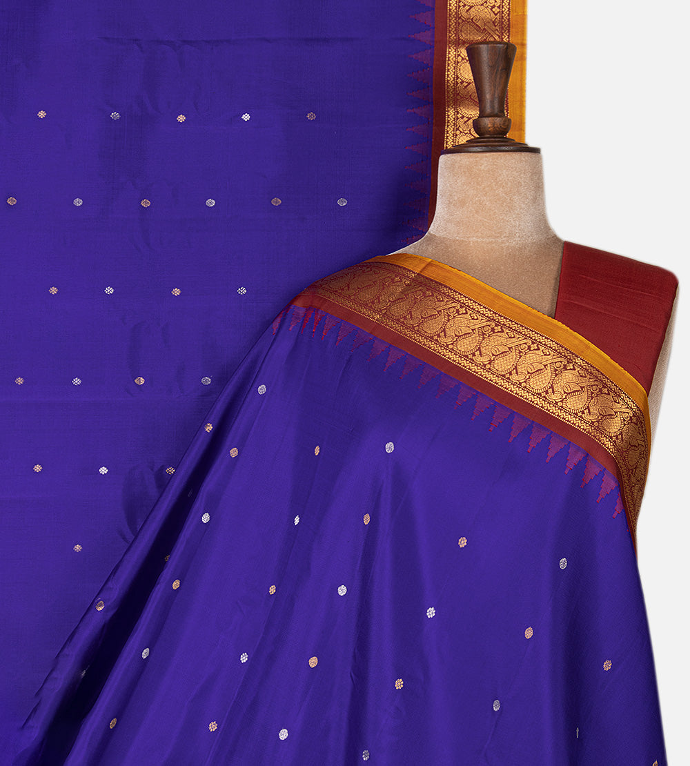 Blue Gadwal Silk Saree