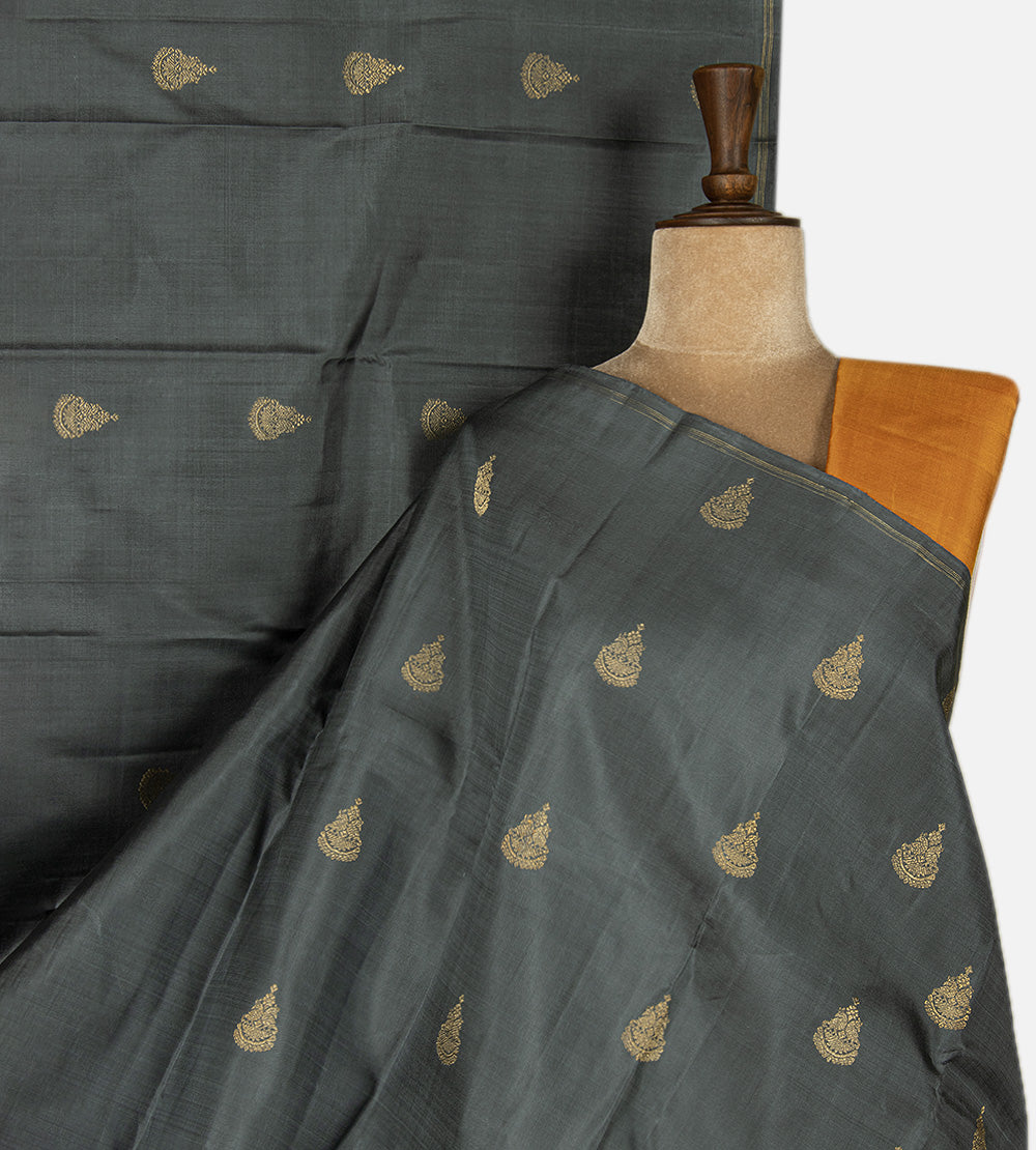 Elephant Grey Kanchipuram Silk Saree