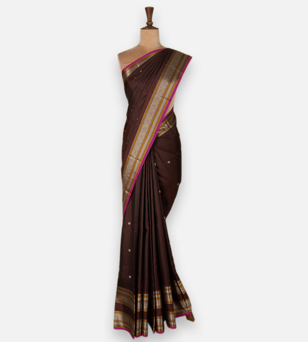 Brown Kanchipuram Silk Saree