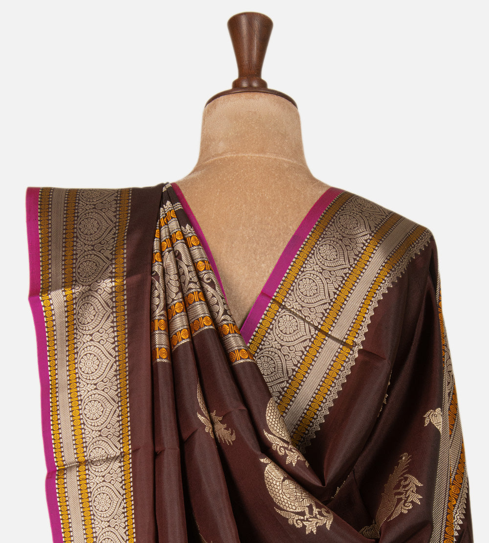 Brown Kanchipuram Silk Saree