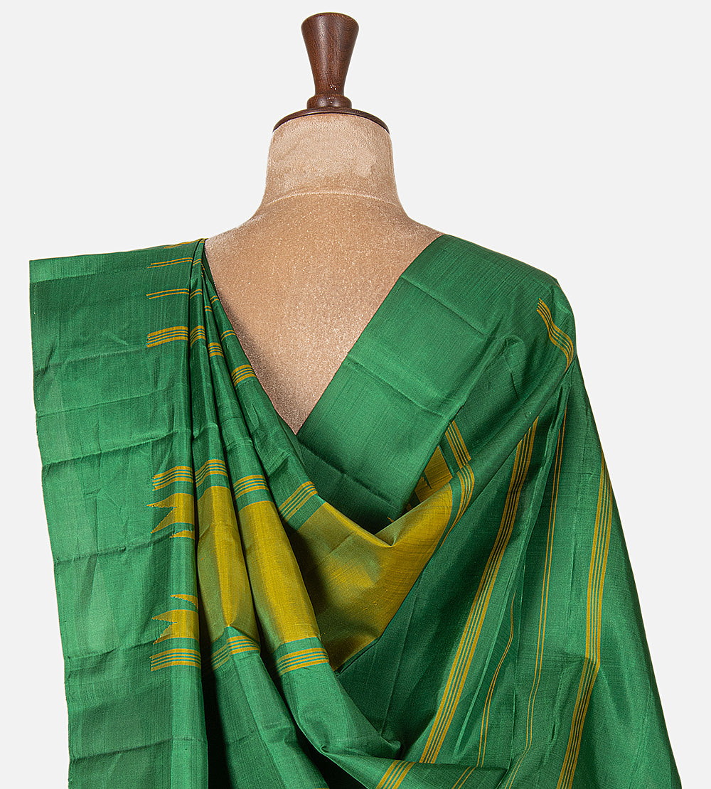 Yellowish Green Kanchipuram Silk Saree