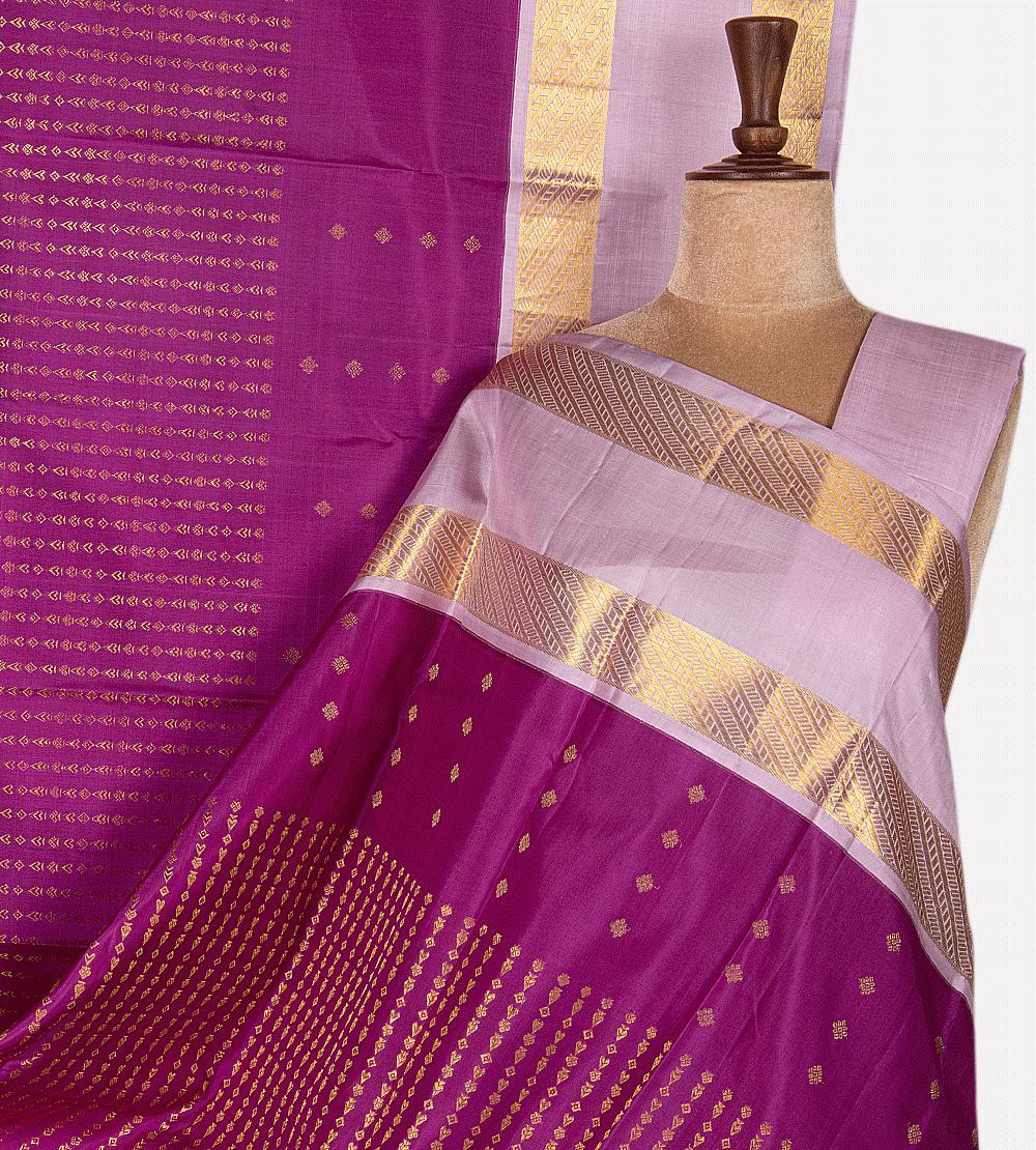 Bright Purple Kanchipuram Silk Saree