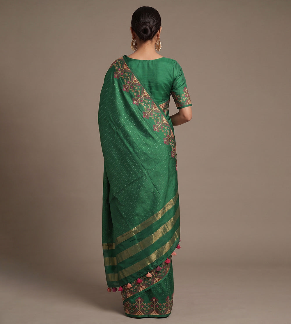 Green Tussar Saree