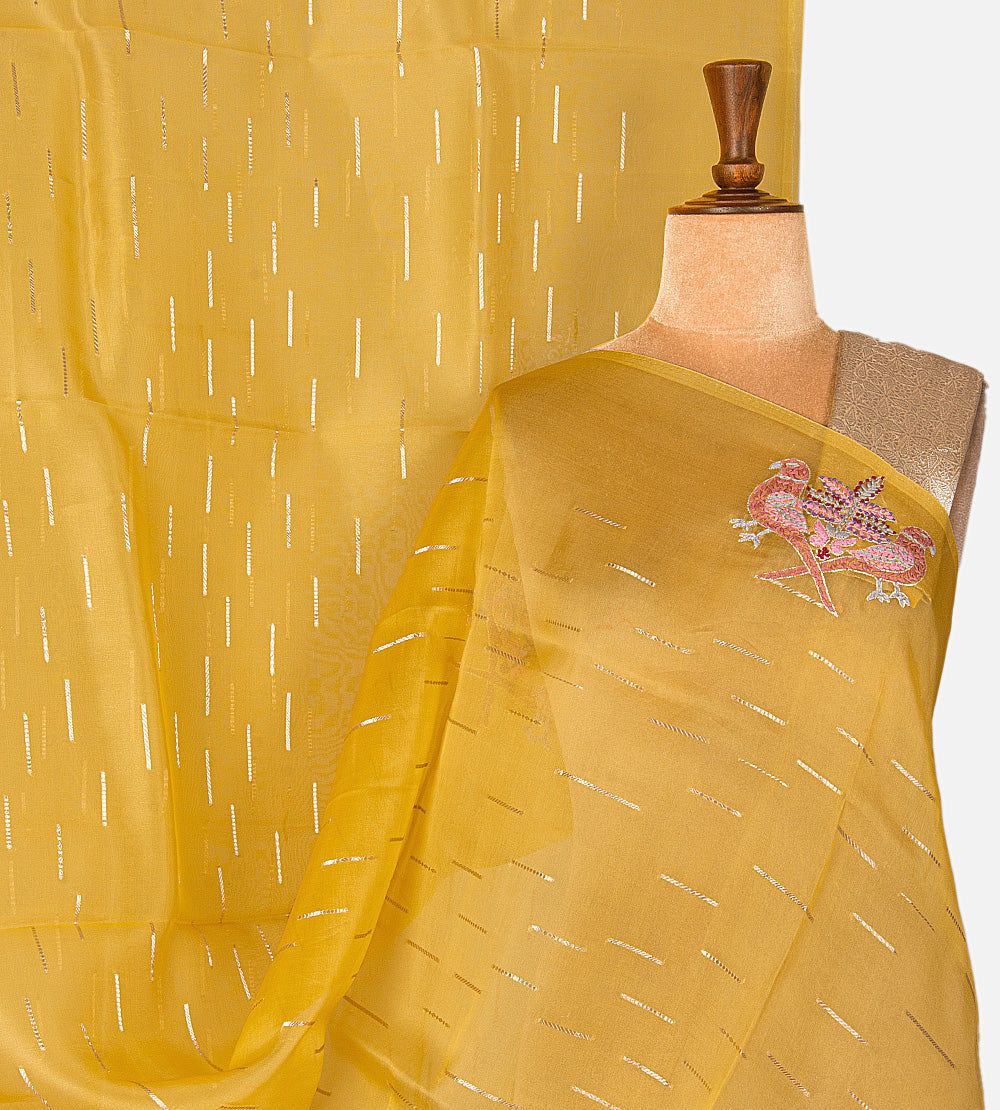 Yellow Organza Saree