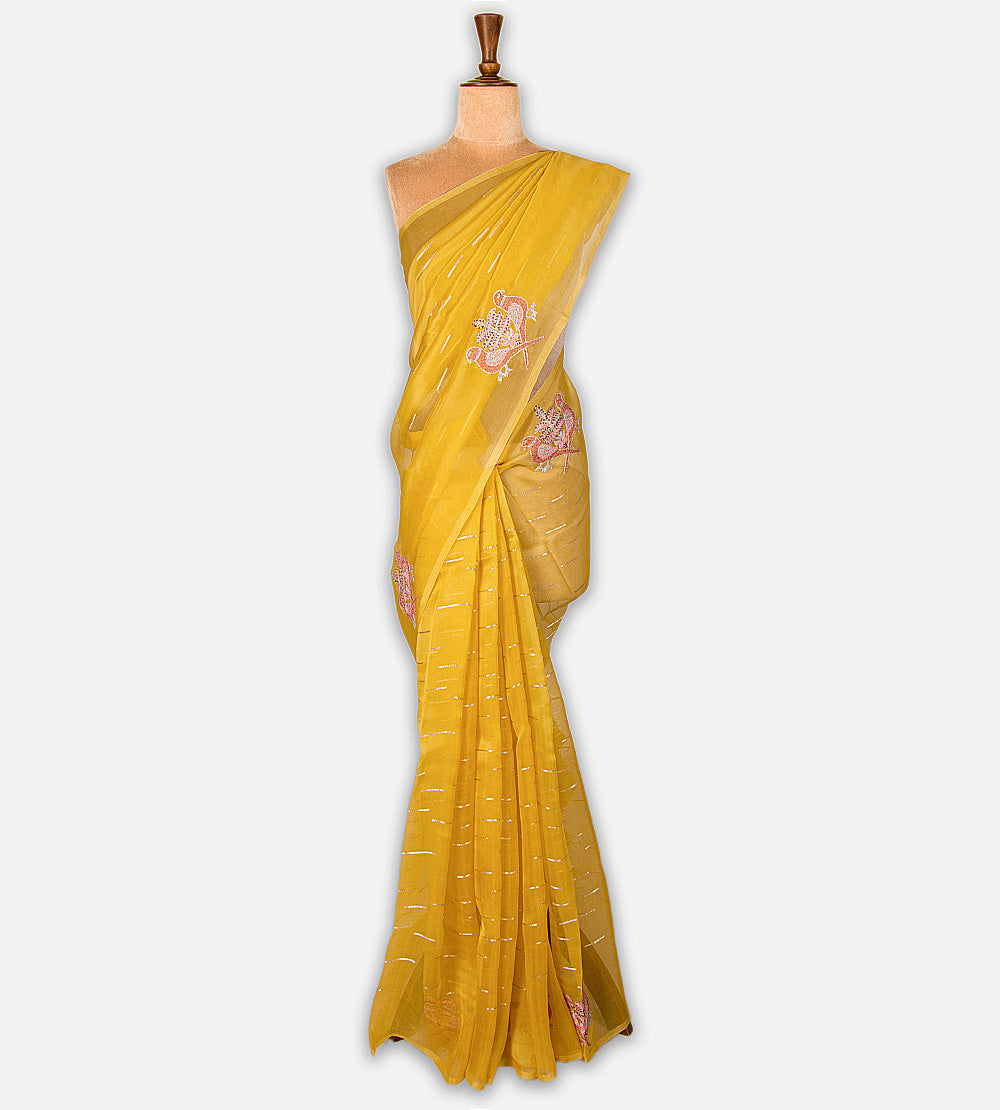 Yellow Organza Saree